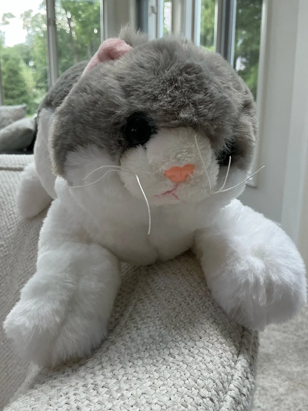 LITTLE CUCU Gray & White Cat Plush Stuffed Animal